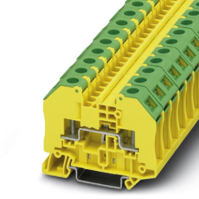 Phoenix Contact Ground - Feed-Through Terminal Block; RT 3-PE; M3 Thread; Bolt Connection; Green-Yellow